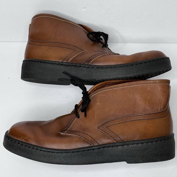 Original Bates Floaters Brown Leather Lace Up Ankle Chukka Boots Men’s Size 10 - Picture 8 of 14